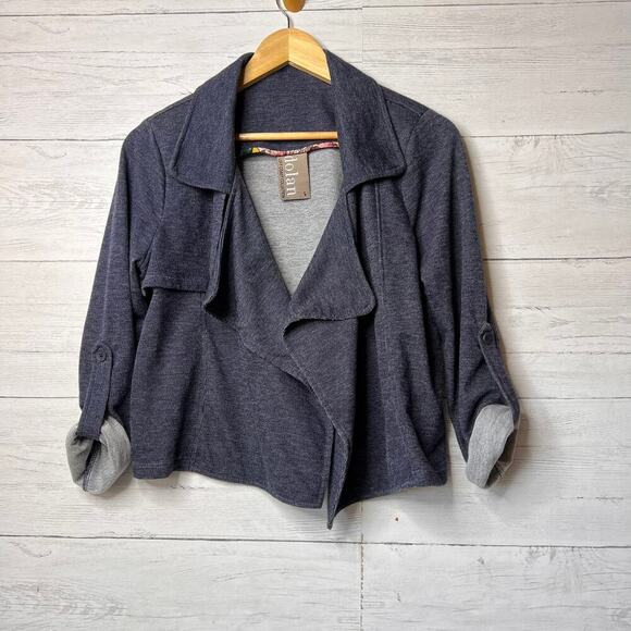 Anthropologie Dolan Jacket Womens Size Small Blue Cropped Trench Open Front - Picture 1 of 16